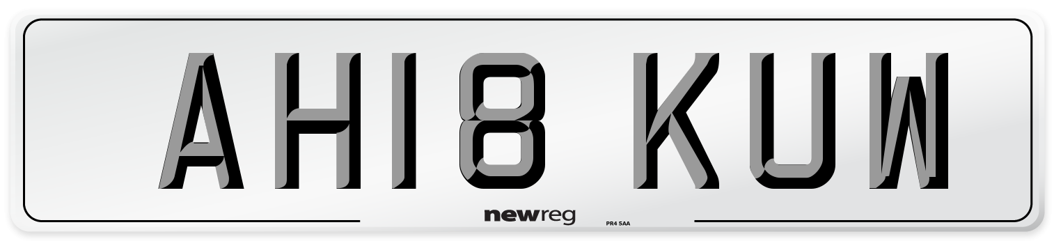 AH18 KUW Number Plate from New Reg